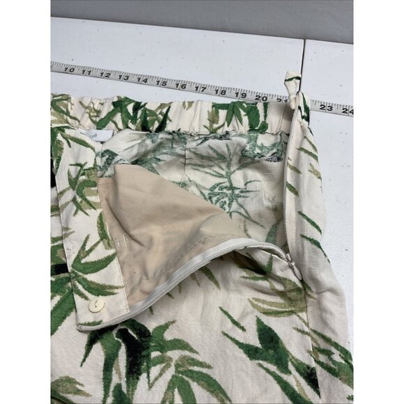 NEW J Jill Pants Linen Cropped Wide Leg Tropical Green size XXL Beach Coastal - Picture 5 of 10